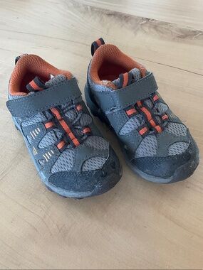 Merrell Kids Gray and Orange hiking sneakers
